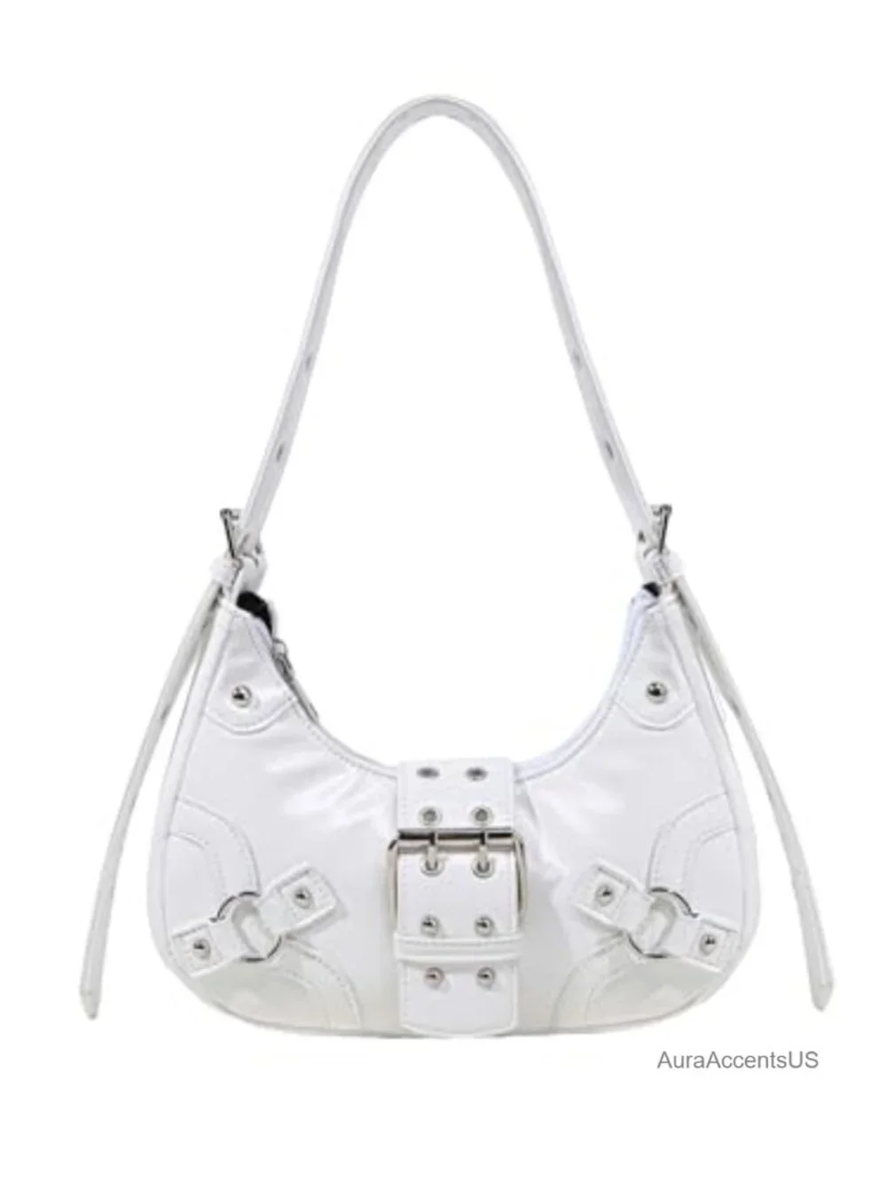 Vintage Y2K Studded PU Leather Hobo Shoulder Bag
